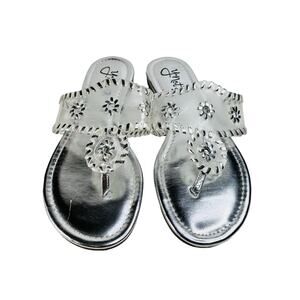 Y. Not? Silver Flat Sandal